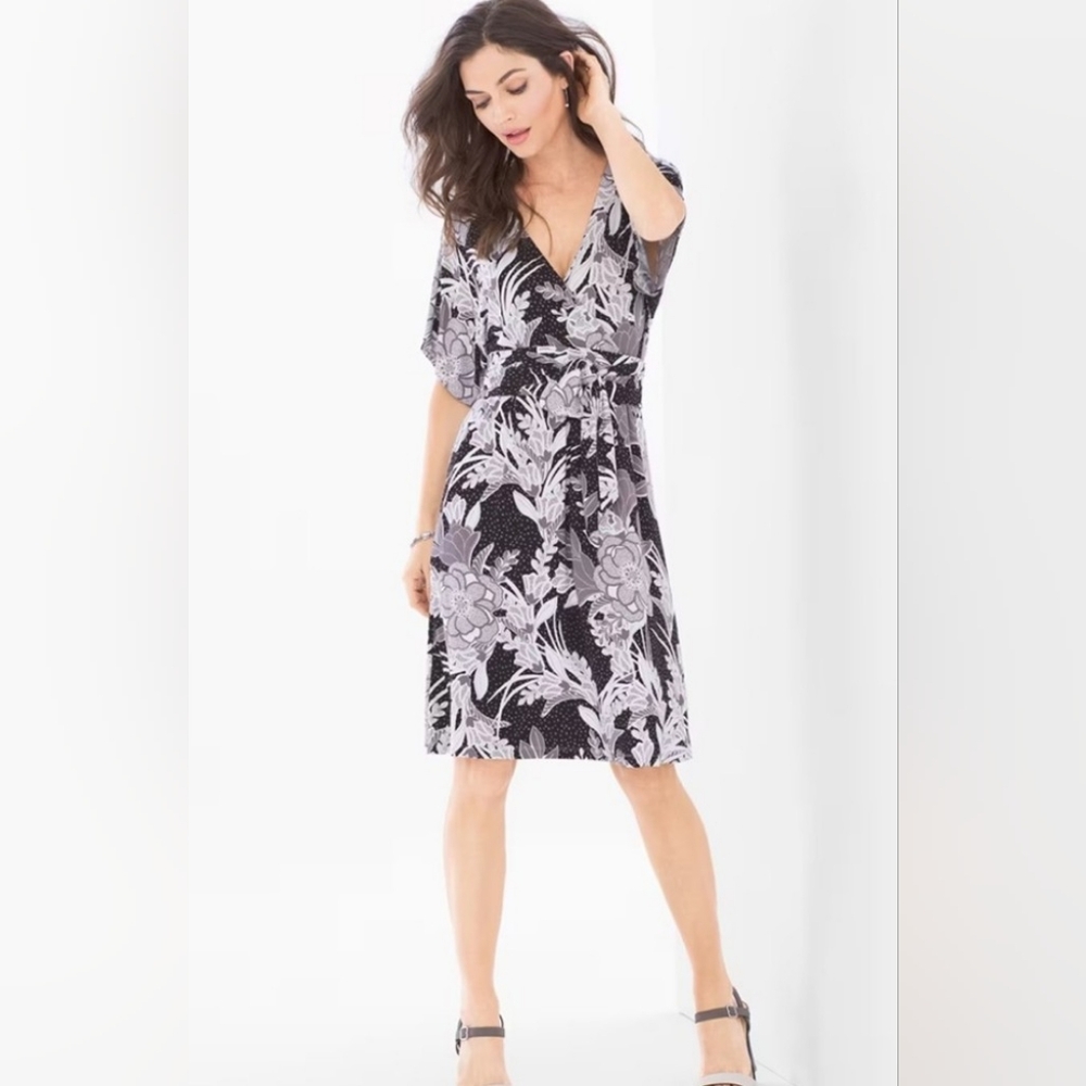 Soma Kimono Wrap Dress with Flutter Sleeves
